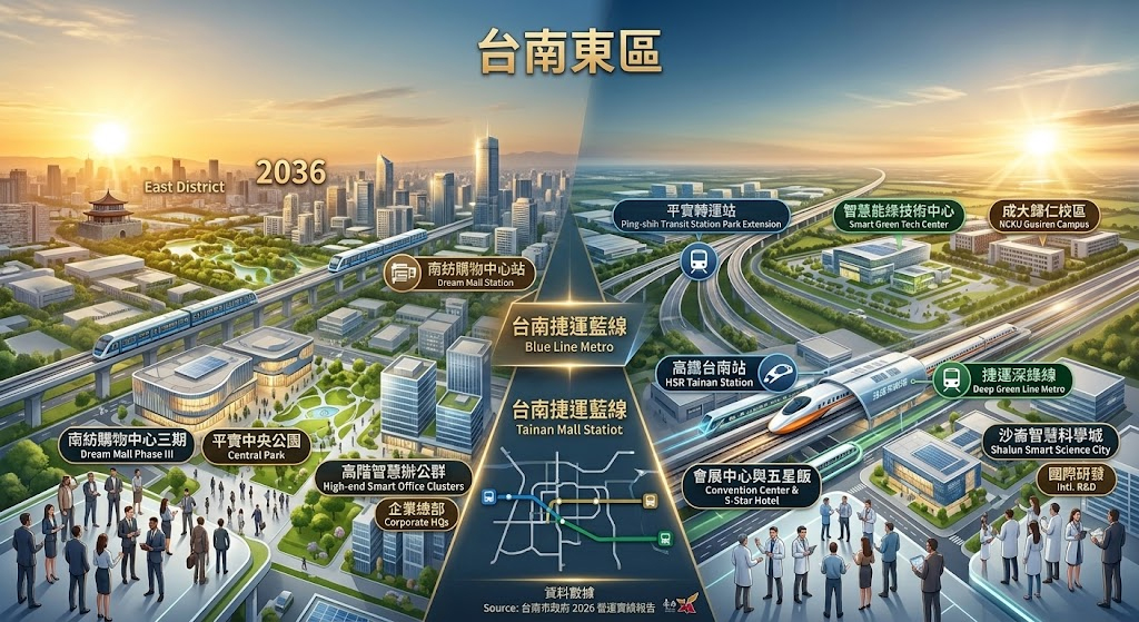 台南捷運藍線周遭房市 以東區機能成熟單價最高
