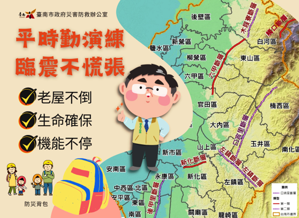 台南境內7條活動斷層 購地投資多加注意