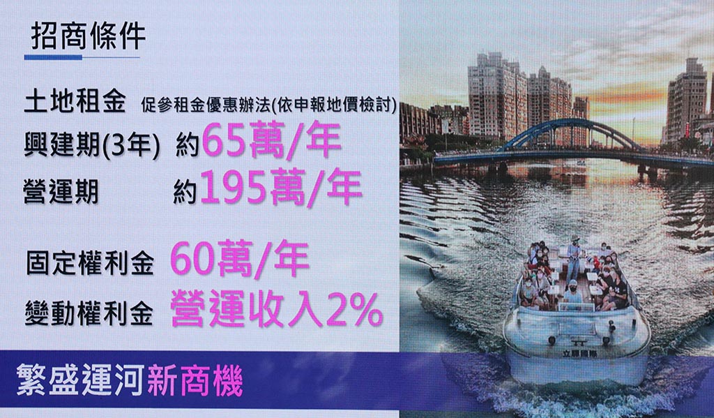 推展臺南遊河觀光  運河公告招商投資興建碼頭